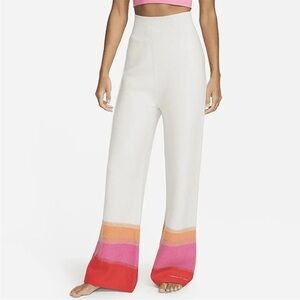 Nike Women's Wide Leg Pants - White with Pink and Red Accents